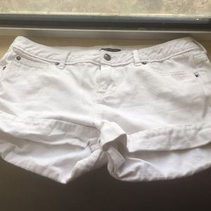 White jean shorts